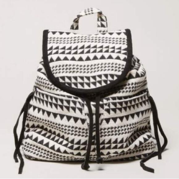 American Eagle Drawstring Tribal Aztec Print Embroidered Mini Backpack - Picture 1 of 15